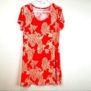 Vasna Women’s Orange Tan Dress Large